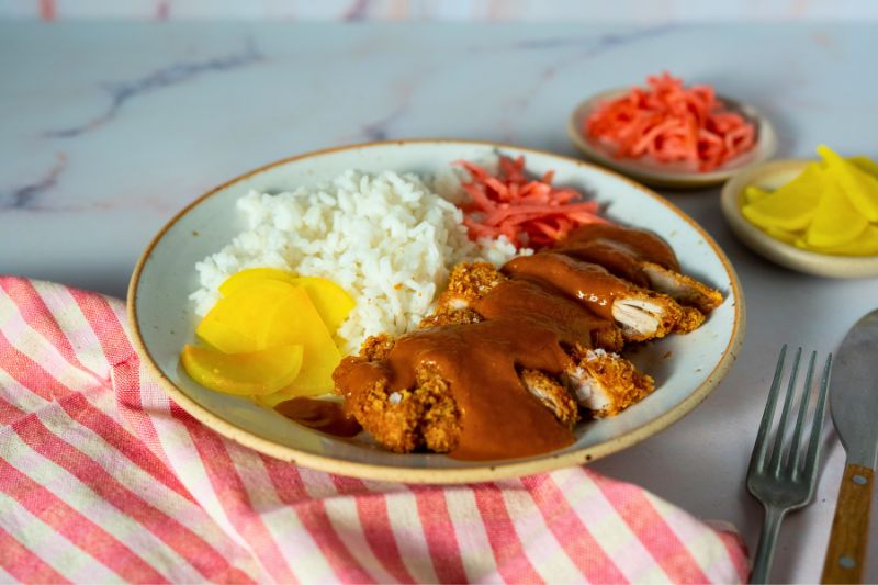 chicken katsu curry dish in plate