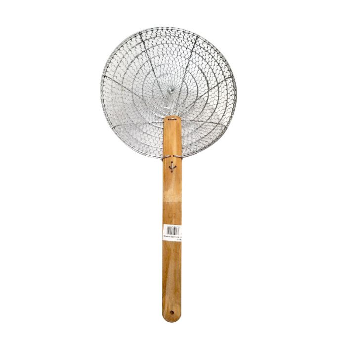 Schiumarola In Acciaio Zincato Con Manico In Bambù – 25,4 Cm – Rete Fine – Utensile Da Cucina Professionale - 2