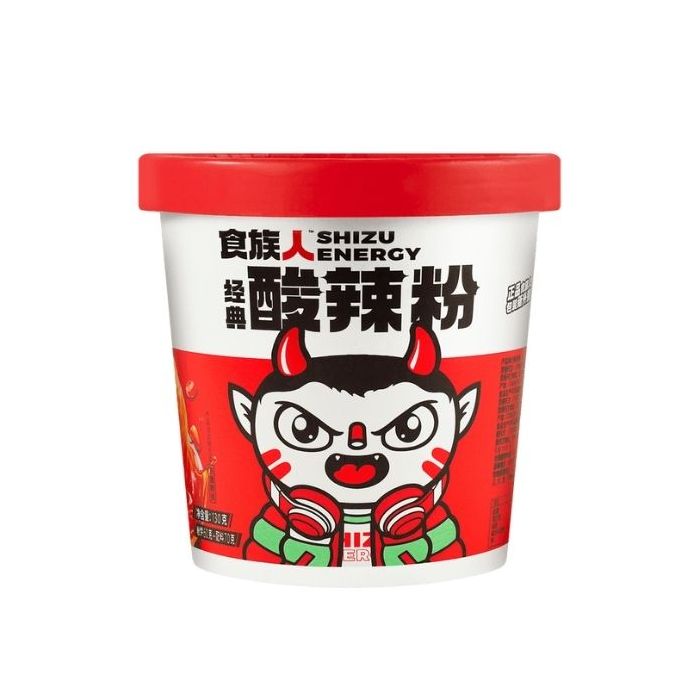 SHIZU Energy Instant Sweet Potato Noodles Hot Sour Flavour 130g 食族人酸辣粉桶裝 