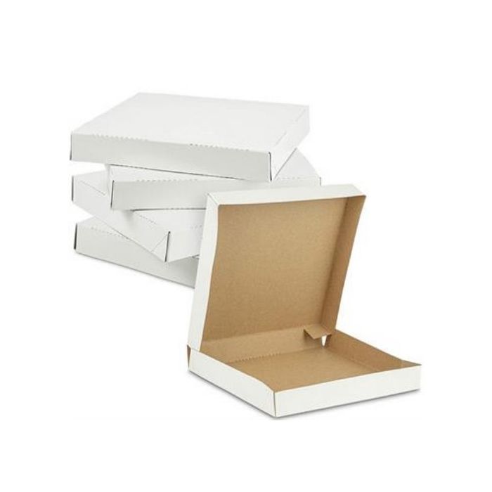 FRESHLYBAKED 14" White Corrugated Pizza Box 100pc x 1 14" 白色瓦楞披薩盒