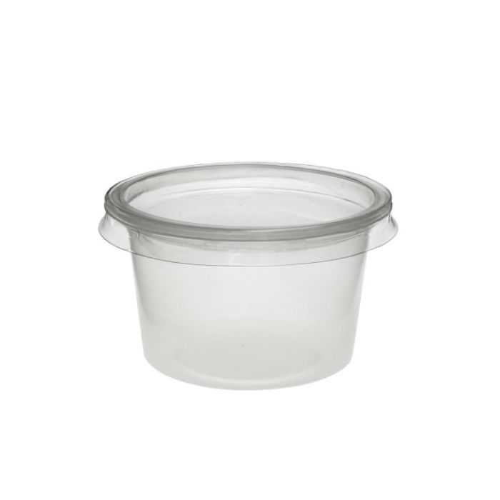 FORTUNE 2oz Clear Plastic Sauce Pot with Lids 500pc x 1 透明汁杯