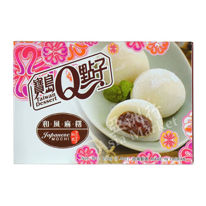 Taiwan Dessert Red Bean Mochi 210g 寶島Q點子紅豆糯米玆