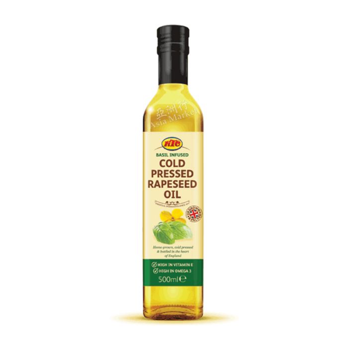 KTC Basil Infused Cold Pressed Rapeseed Oil 500ml