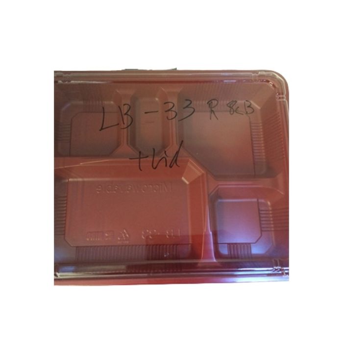 HIRO LB-33-Base R&B Bento Box 400pc x 1 紅色外賣便當盒