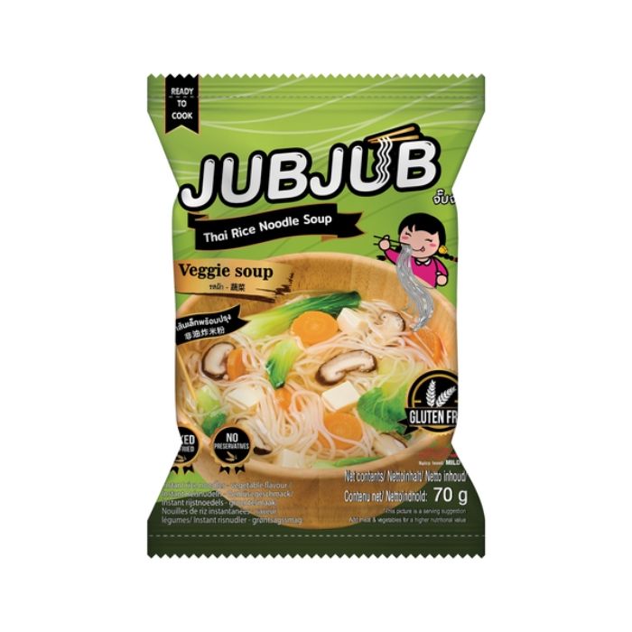 Jubjub Thai Instant Rice Noodles Vegetable Soup 70g 泰式速食纯素蔬菜汤米粉