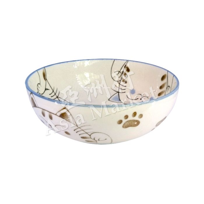 6.2 Inch Kitty Cat Bowl (Blue) 日本三只貓碗