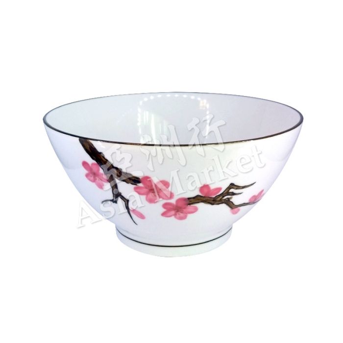 7 Inch Painted Porcelain Ceramic Bowl (Plum Flower) 櫻花碗