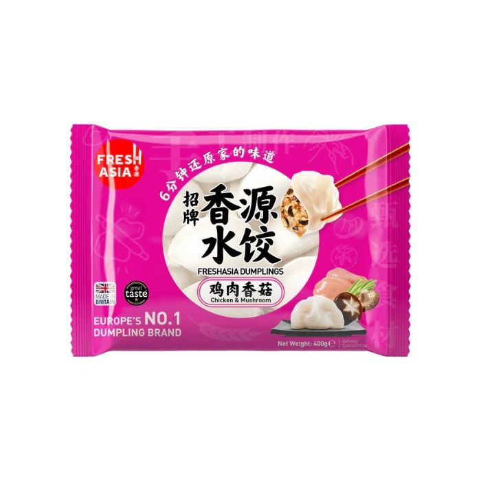[FROZEN] FRESH ASIA FOODS Chicken & Mushroom Dumpling 400g 香源雞肉香菇餃子