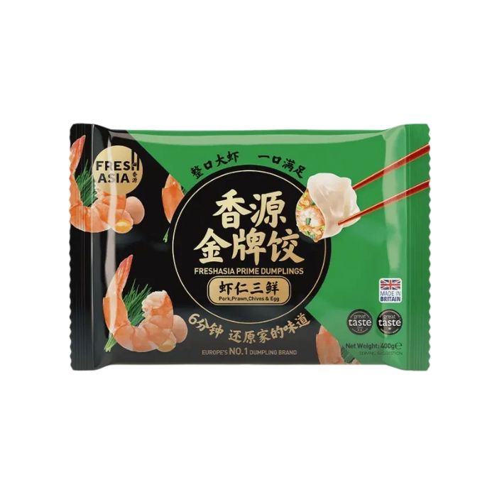 [FROZEN] FRESH ASIA FOODS Pork, Prawn, Chive & Egg Dumpling 400g 香源蝦仁三鮮餃子