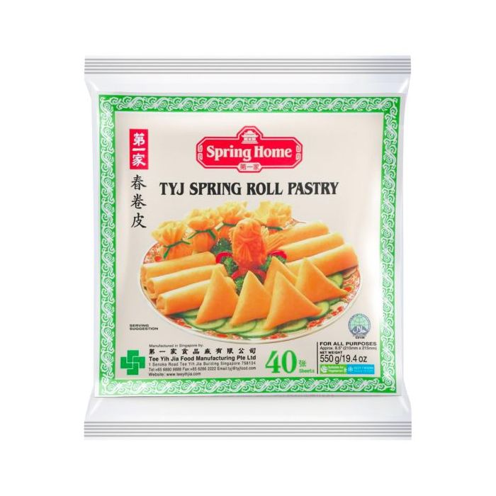 [FROZEN] SPRING HOME TYJ Spring Roll Pastry 8" (40sheets) 550g  **春卷皮 中
