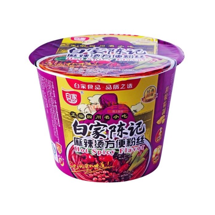 BAIJIA Hot Spicy Flavour Instant Vermicelli Bowl 105g 白家碗裝粉絲麻辣燙