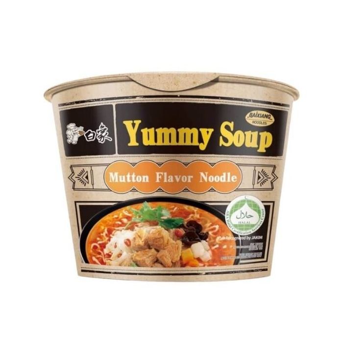 BAIXIANG Yummy Soup Mutton Flavour Bowl 111g 白象汤好喝羊肉汤面（桶装）
