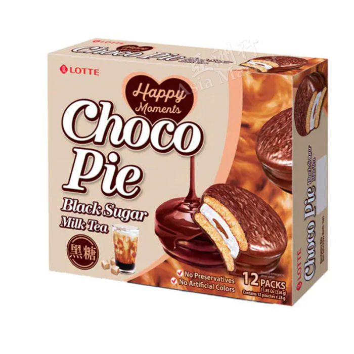LOTTE - 巧克力派黑糖奶茶口味 12 装