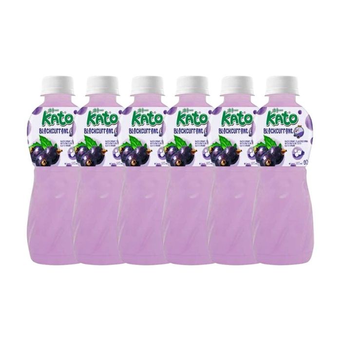 KATO Blackcurrant Flavoured Drink with Nata De Coco 320ml (Pack of 6)