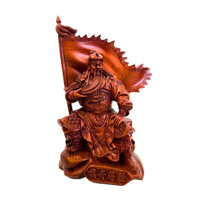 Fengshui Guan Yu Statue - Mythology Figure Guan Gong Wood Resin Statue 