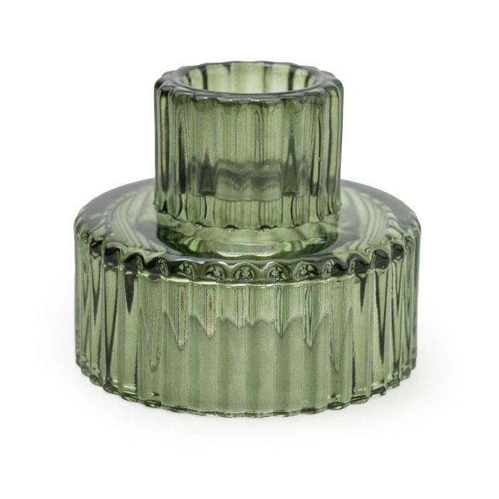 Candlelight Green Double Ended Candleholder 6.5cm 