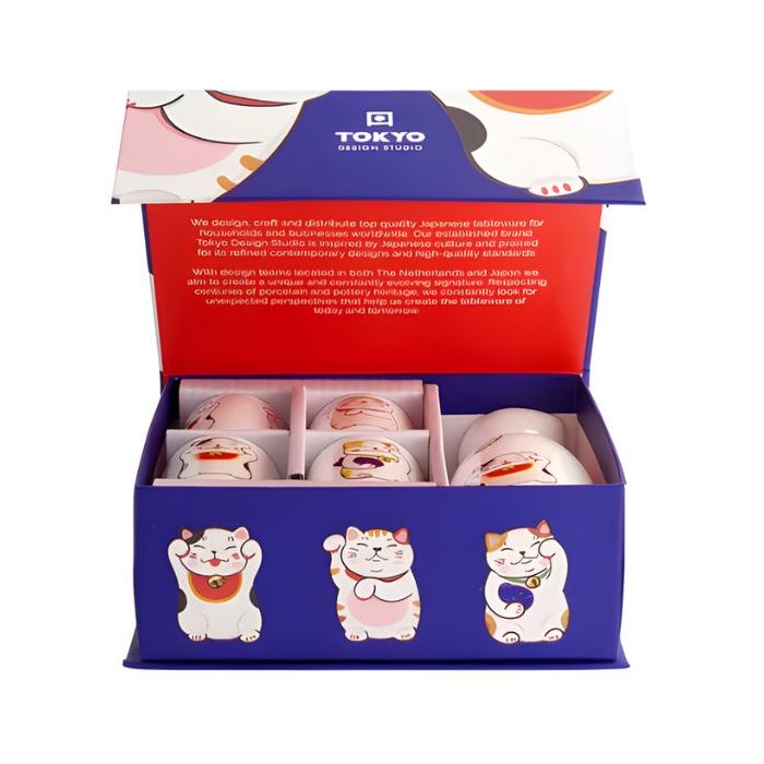 TOKYO DESIGN STUDIO Kawaii Lucky Cat Sake Set 1:4 120/50ML 21689 1/12 