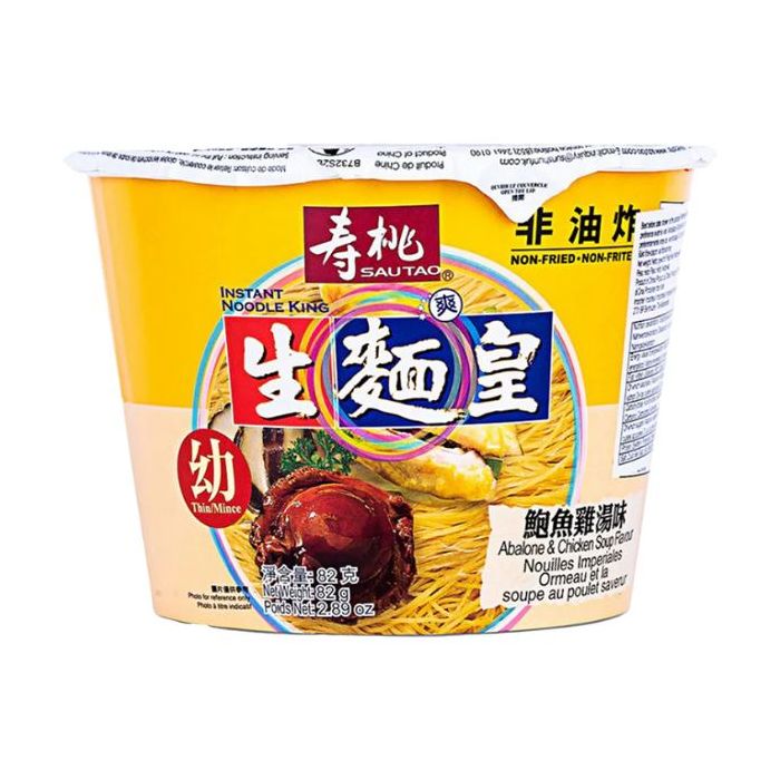 SAUTAO Cup Noodle King Thin Abalone & Chicken Soup Flavour 82g 生面皇碗面鮑魚味