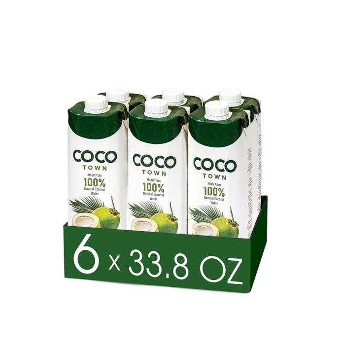 [CASE] COCO TOWN Fresh Coconut Water 1000ml x 6 (Pack of 6) 