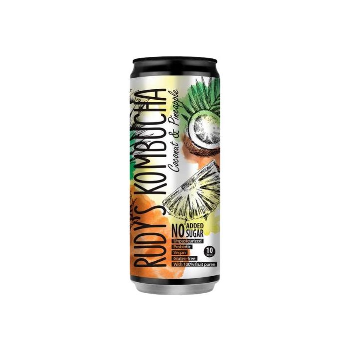 Rudy's Coconut & Pineapple Kombucha 330ml 康普茶 (椰子, 菠蘿味)