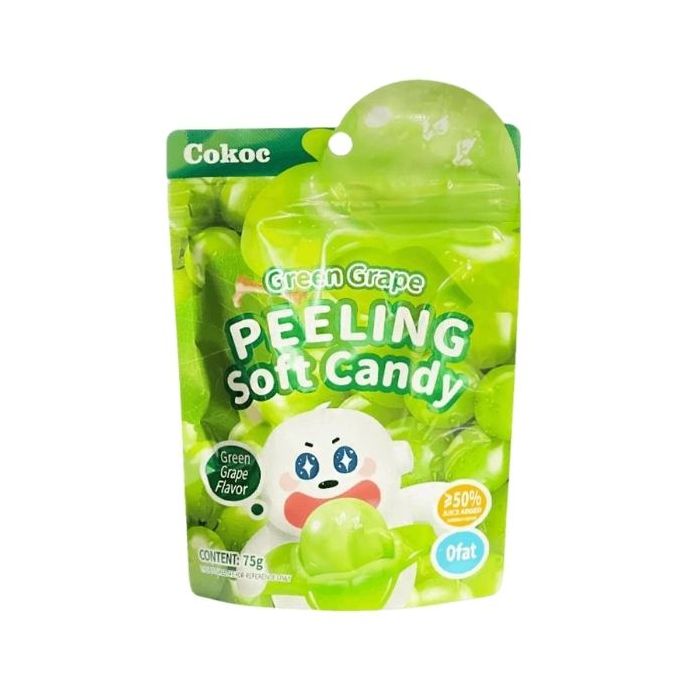 Cokoc Peeling Soft Candy Green Grape Flavour 75g 剝皮軟糖 (青葡萄味)