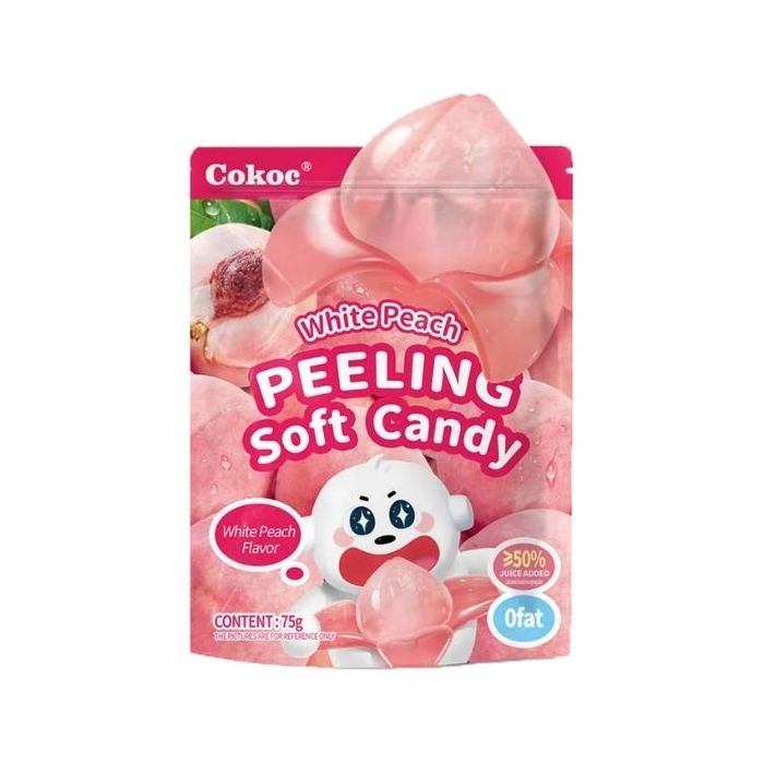 Cokoc Peeling Soft Candy White Peach Flavour 75g 剝皮軟糖 (白桃味)