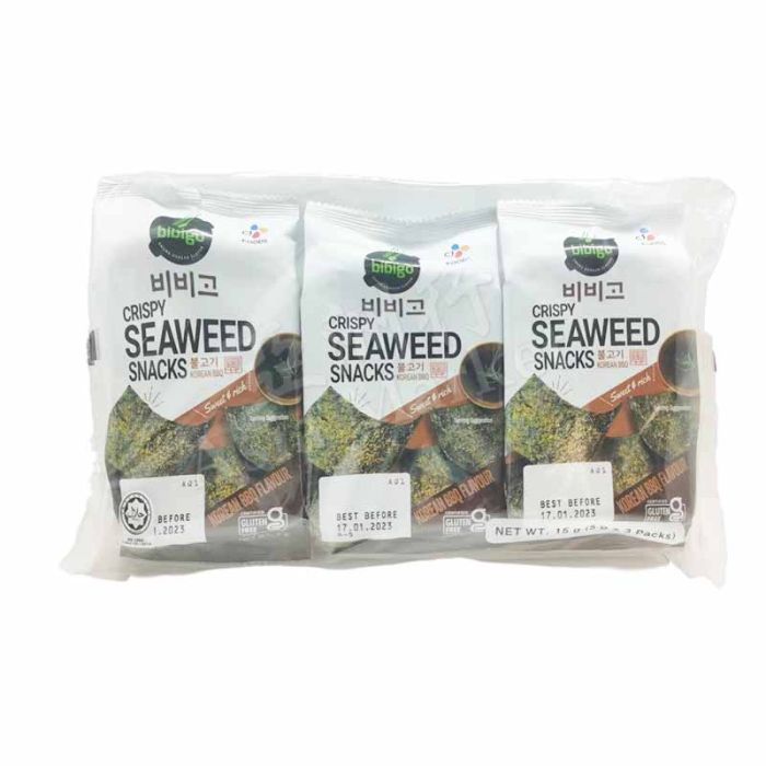 CJ BIBIGO Crispy seaweed snacks  (BBQ Flavour) 15g 