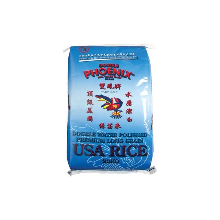 DOUBLEPHOENIX Double Water Polished Premium Long Grain USA Rice 20kg x 1