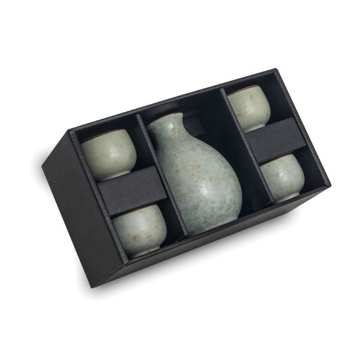 EMRO EDO Japan Sake Set Hana Green 5ps 清酒壺+杯