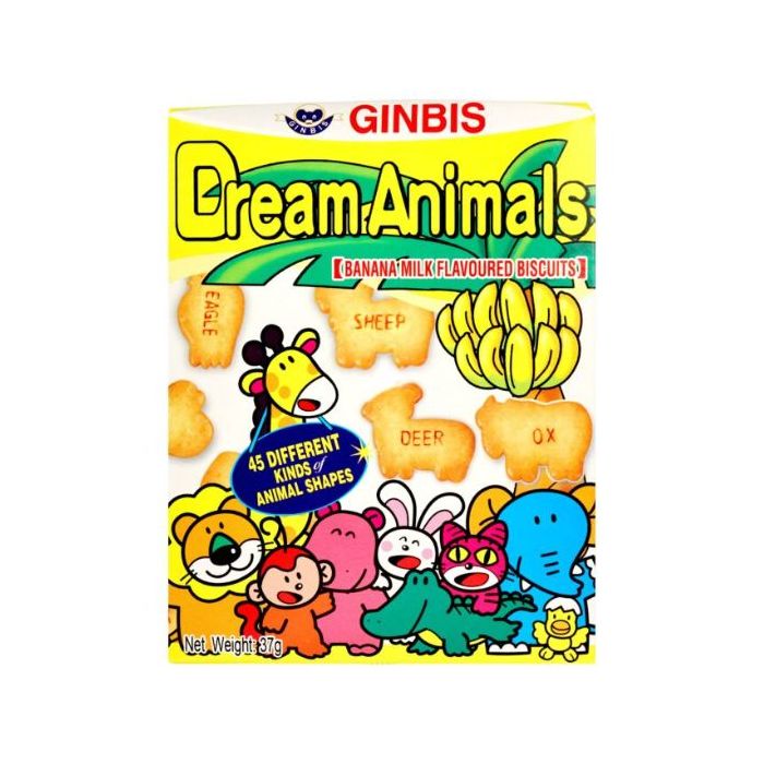 GINBIS Dream Animals Biscuit Banana Flavour 37g 動物餅香蕉牛奶味