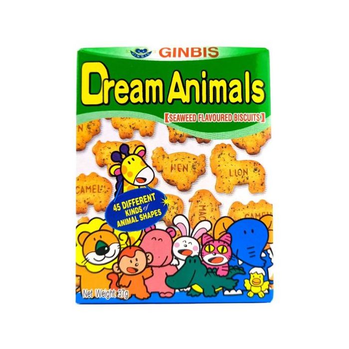 GINBIS Dream Animals Biscuit Seaweed Flavour 37g  動物餅海苔味