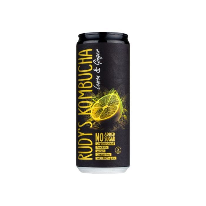 Rudy's Lemon & Ginger Kombucha 330ml  康普茶 (檸檬, 薑味)
