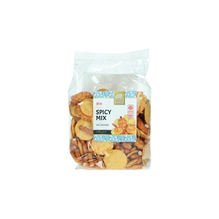 GOLDEN TURTLE Spicy Mix Rice & Corn Crackers 175g 辣味混合玉米, 米餅