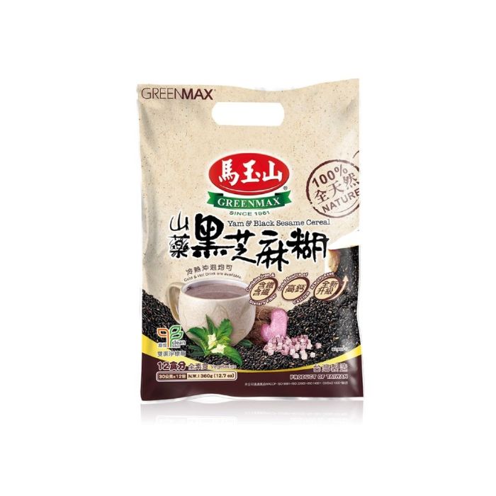 GREENMAX Yam and Black Sesame Cereal (13X35g) 455g 馬玉山山藥黑芝麻糊