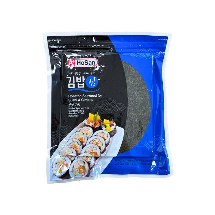 HOSAN  A+ Roasted Sea Laver In Zipper Bag - 50 sushi nori sheets -125g 壽司紫菜50張