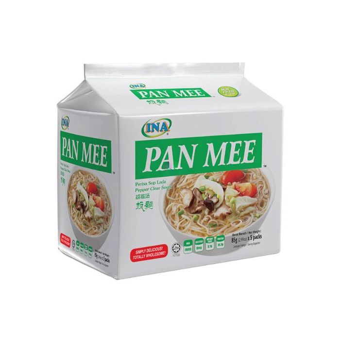 INA Pan Mee (Noodle) Pepper Clear Soup Flavour 85g (Pack of 5) 胡椒湯板面