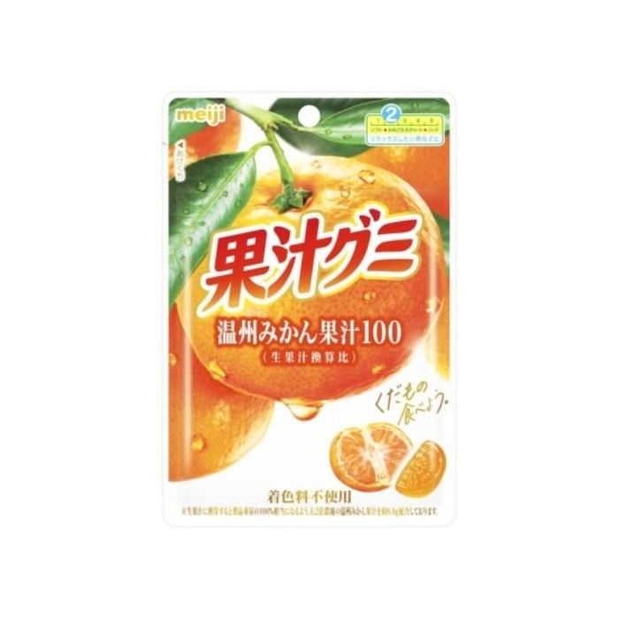 Meiji Satsuma Mandarin Gummy Candy 54g 明治果汁グミ温州みかん果汁100
