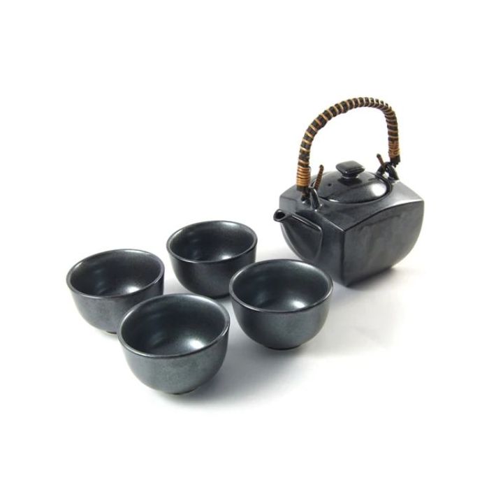 Japanese Tea Set Black 5pcs 茶壺 +茶杯