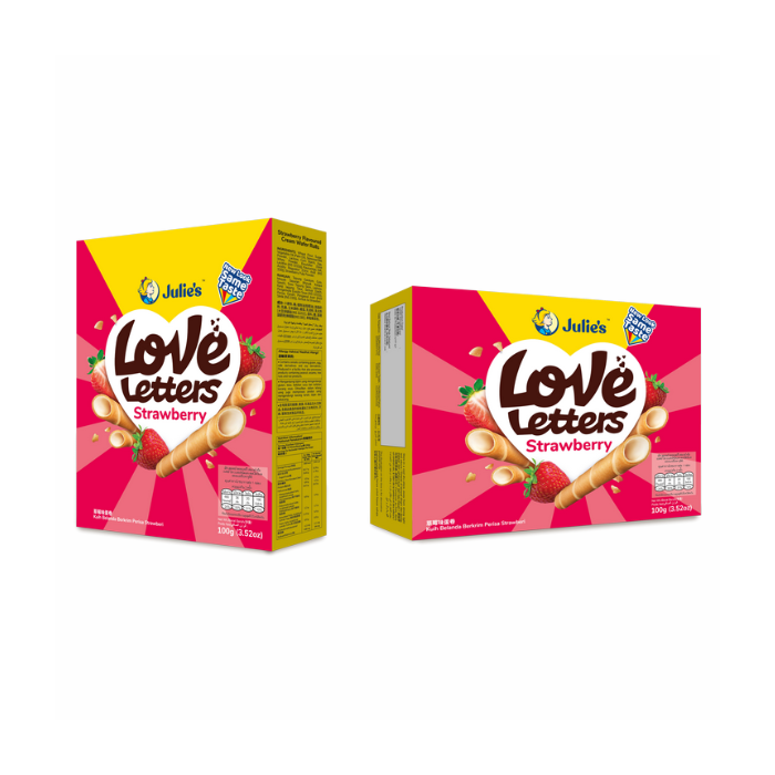 JULIE'S Love Letters Strawberry 100g  威化餅乾卷 (草莓味)