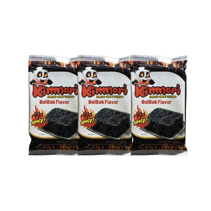 Kimnori Korean Crispy Seaweed Snack Buldak Hot Chicken Flavour 5g x 3 - Pack of 3 韩式即食海苔片 辣火鸡味 5g*3