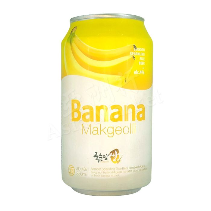 KOOK SOON DANG  Rice Makgeolli Banana Flavour (Smooth Sparkling Rice Beer) (Alc. 4%) 350ml 