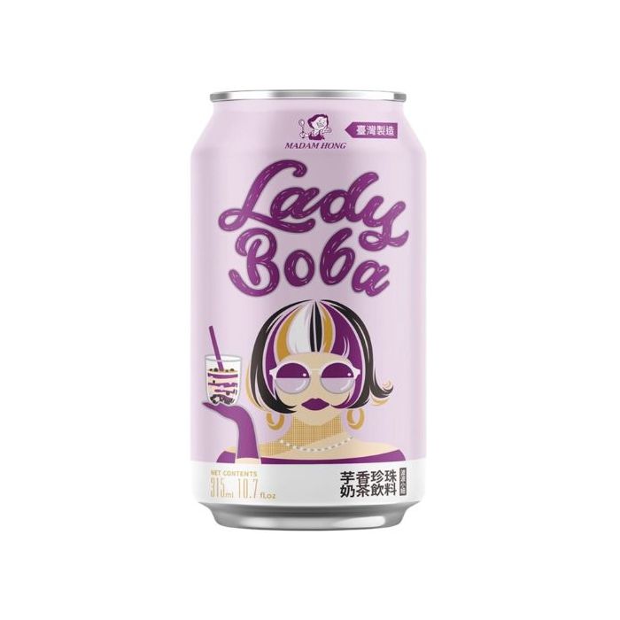 LADY BOBA Taro Bubble Tea Drink Original 315ml 波波小妞芋香珍珠奶茶