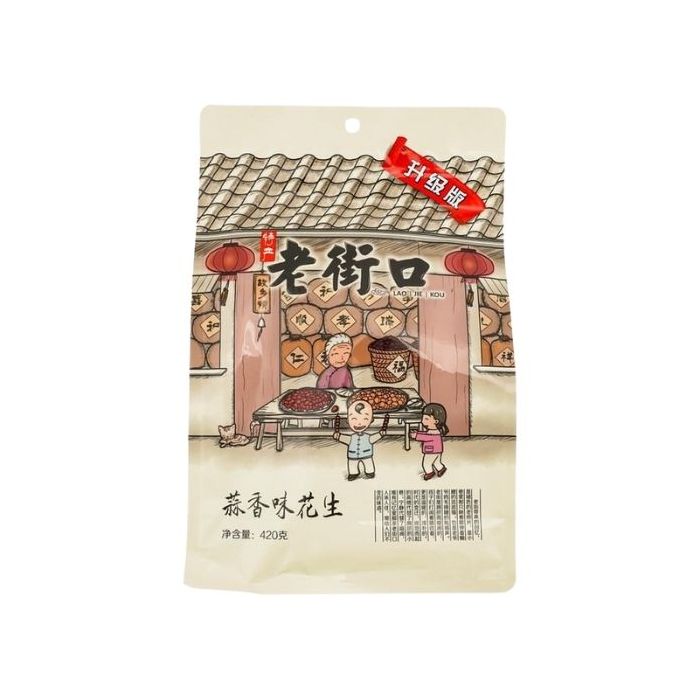 LAOJIEKOU Garlic Flavoured Peanuts 420g 老街口 蒜香味花生 420g