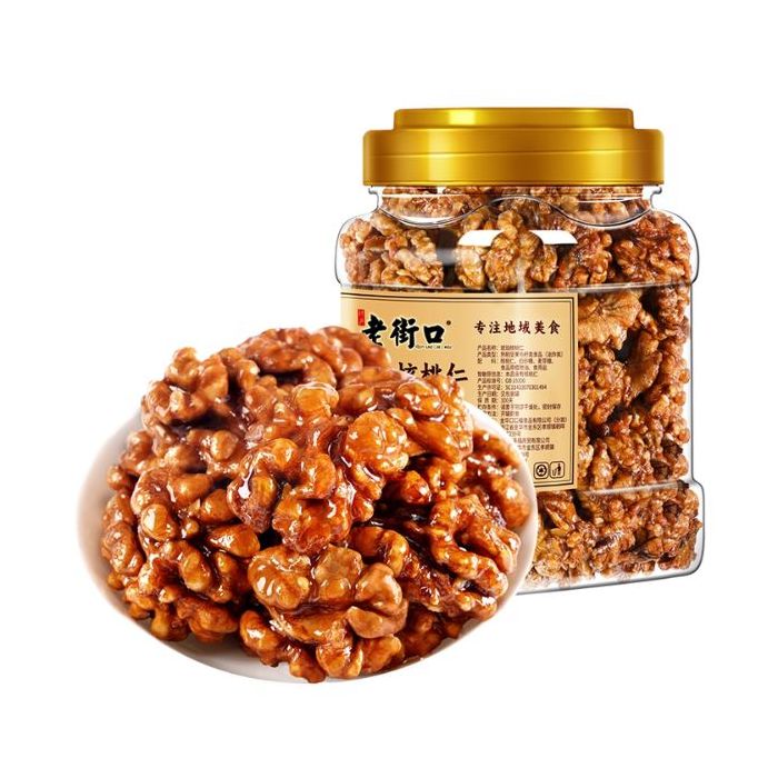 LaoJieKou Walnut with Syrup Coating 400g 老街口琥珀桃仁罐装