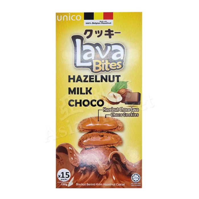 UNICO LAVA BITES Hazelnut Milk Choco 150g 馬來西亞流心曲奇 (比利時榛子巧克味)