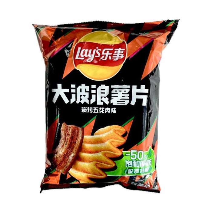 Lay's Potato Chips Grilled Pork Flavour 70g 薯片 ~ 大波浪（炭烤五花肉味）