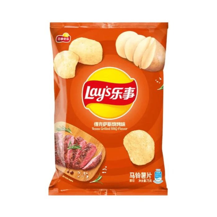 Lay's Potato Chips Texas Grilled BBQ Flavour 70g 樂事薯片德克薩斯燒烤味薯片