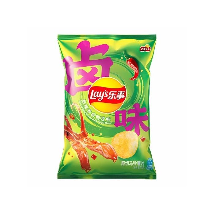 Lays Potato Chip Spicy Duck Tongue Flavour 70g 乐事薯片热辣香卤鸭舌味