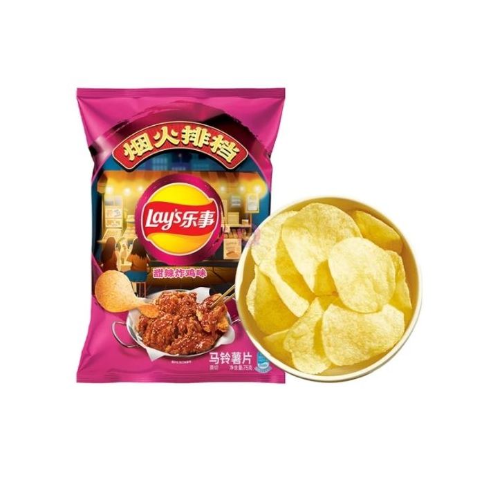 Lays Potato Chip Sweet Spicy Fried Chicken Flavour 70g 