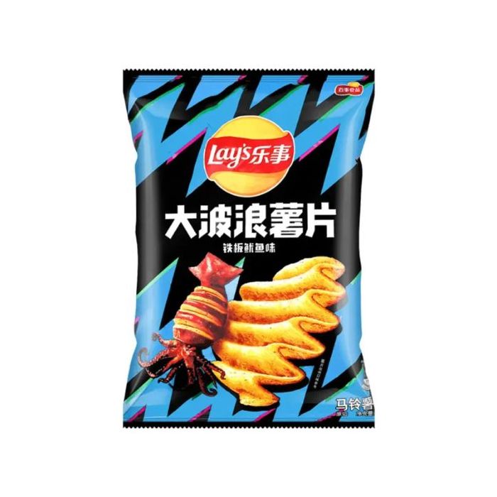 LAYS Wave Potato Chips - Grilled Squid 70g  樂事大波浪薯片-鐵板魷魚味